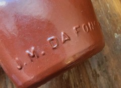 2 Vintage J.M. Da Fonseca Bottles – Brown & Purple Glass, Azeitão Portugal
