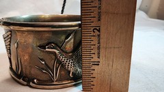 Vintage Silea Silver Wine Bottle Holder, Cork bottom insert, Ducks