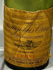Wine Bottle Beaujolais Cruse 1961 Unopened Dummy Empty 65th Birthday Gift Unique