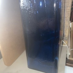 Vidrios San Miguel EXTRA LARGE Blue Recycled Glass Bottle Decanter Spain EUC
