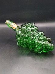 Mid-Century Italian Chianti Grape Bottle | Emerald Green Glass