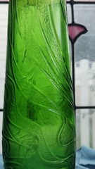 Vintage Gallo Emerald Green Swirled Glass Wine Bottle MCM Textured 1205