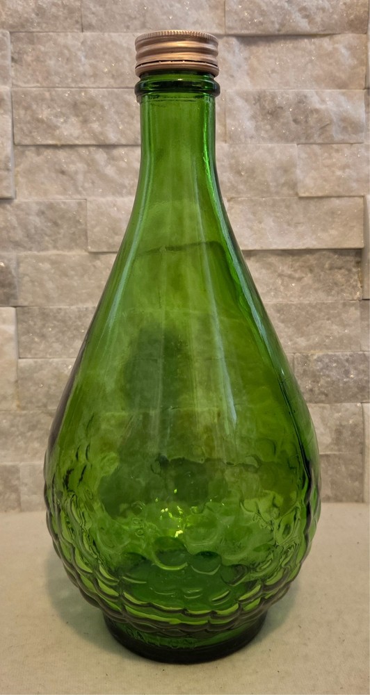 Vintage Gallo Green Emerald Glass Wine Jug 1/2 Gallon