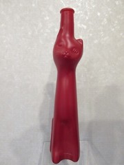 2020 Happy Cat Figural Riesling Glass Wine Bottle Red Home Decor 13&Prime; Empty