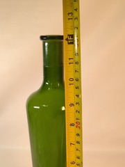 Asymmetrical Dark Green 750ml Empty Wine Bottle 12&Prime; Vintage Hourglass Shape EUC