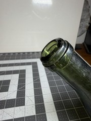 Vintage Early 1900&rsquo;s Hand Blown Green Wine Bottle with Deep Punt 9 Inches Tall