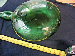BOLLA BREVETTATA GREEN GLASS WINE BOTTLE 15 » X 10 » X5 » CAPACITY 4 LITERS