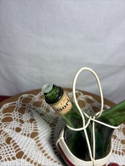 Vintage Chianti Wine Bottles Italy Green Multi-Color Decorative Basket Set