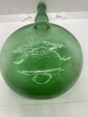 Vintage BOLLA BREVETTATA GREEN GLASS WINE BOTTLE 12”x8”x3.5”