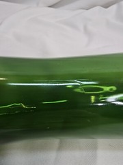 Vintage Emerald Green Glass Empty Wine Bottle 12” Tall Great Condition Hourglass