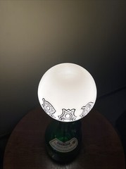 Vintage Handmade Wine Bottle Electric Table Lamp Charles Fournier 1/2 Gallon