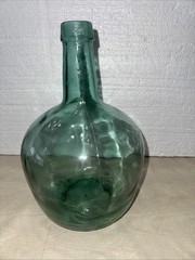 Large Aque Glass Ayelense Demijohn Wine Bottle 12” Vintage(J2)