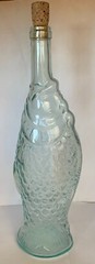 Pescevino Italian Wine Fish Shaped Bottle Blue Glass with Cork Italy 750ml