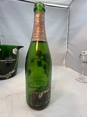 Perrier Jouet Champagne Bucket with Pair Glasses and empty Champagne Bottle 1975