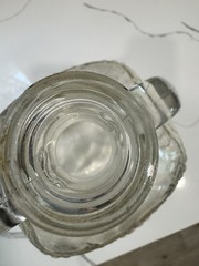 ANTIQUE GLASS WINE JUG GRAPE EMBOSSED ONE GALLON ART DECO BY BALL GLASS WITH CAP