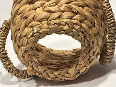 Vintage Wicker Wrapped 10.75&Prime; Demijohn Glass Wine Bottle