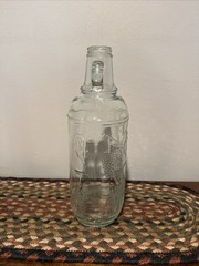 Vintage Half Gallon Wine Bottle Jug Clear Grapes & Leaves