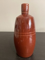 VINTAGE LANCERS WINE BOTTLE RED/BROWN STONEWARE JUG 9&Prime; PORTUGAL EUC!