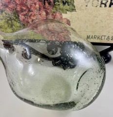Vintage Pale Green Demijohn Wine Jug Bottle Hand Blown GALAXY of Encased Bubbles