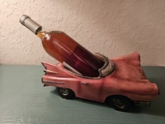 Vintage & Rare Pink Cadillac Wine Bottle Holder-Excellent