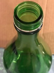 Vintage Embossed Grapes Green Glass Half Gallon Wine Bottle ~ EMPTY