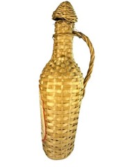 Vintage DUCAL 1969 Wicker Wrapped Portuguese Red Lisbon Grape Wine Bottle