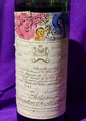 1970 Chateau Mouton Rothschild Empty Wine Bottle Marc Chagall Art Label