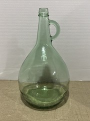 Vintage Almaden One Gallon green glass wine bottle with Handle 13” Tall MCM