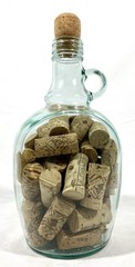 Vintage 1.5 Liter Glass Wine Jug Filled With Corks