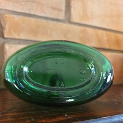 Vintage Emerald Green Glass Flask Style Wine Bottle 8.5&Prime; Tall