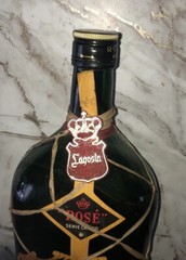 Vintage Lagosta Green Glass, Empty Wine Bottle W/ OG Rattan, Excellent Condition