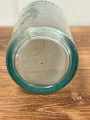 Aqua Glass Tall 24 oz Empty Bottle “Cedar Rapids Bottling” Iowa
