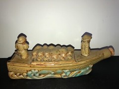 VINTAGE CERAMIC GLAZED JAPANESE/CHINESE BOAT DECANTER 500 ML.