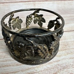 Vintage Silver Plated Wine Champagne Bottle Holder Grapevine Grapes Leaves India