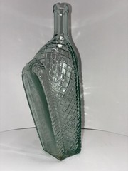 Vintage Ship Wine Bottle Decantor Weave Pattern