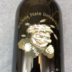2007 WSU Wichita State University Shocker Red Display Wine Bottle Huge 19.5&Prime;x6&Prime;