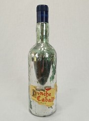 1960&rsquo;s Spain Ponche Caballero Brandy liquor Mirror Glass bottle partial label