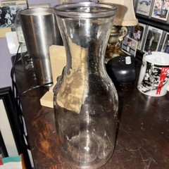 Vintage Paul Masson Since 1852 Embossed Glass Milk Bottle Carafe Decanter 10”
