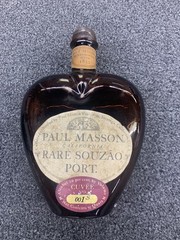 Paul Masson Rare Souzao California Port Vintage Wine Bottle-Heart Shaped (empty)