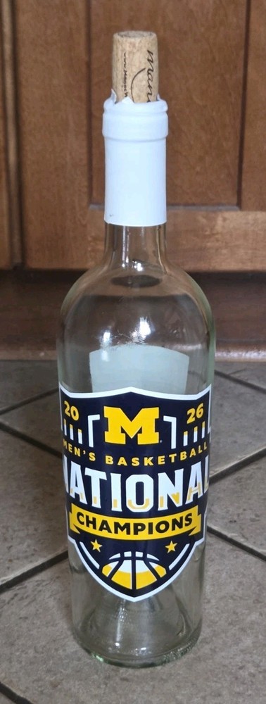Michigan Wolverines Basketball National Championship Empty Mano&rsquo;s Wine Bottle