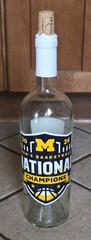 Michigan Wolverines Basketball National Championship Empty Mano&rsquo;s Wine Bottle