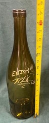 CHAMPAGNE EMPTY GLASS BOTTLE 3 LITER SIGNED BLK