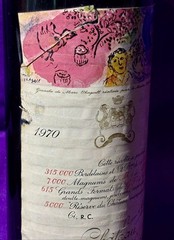 1970 Chateau Mouton Rothschild Empty Wine Bottle Marc Chagall Art Label