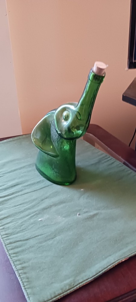 Vintage Green Elephant Wine Bottle Paramount Liquor Rare