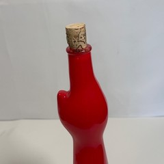 Fire RED Happy Cat Rheinhessen. Riesling Qualitätswein Wine Bottle EMPTY