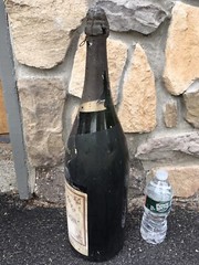 RARE HUGE 1943 MOET CHANDON CHAMPAGNE DISPLAY BOTTLE GLASS ADVERTISING CENTENARY