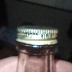 Vintage LONDON WINERY LTD Empty Clear Horizontal Bottle in Basket/Ship w/Handle