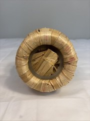 Bottaro Green Spiral Glass Empty Wine Bottle Italy 16&Prime; Raffia Wrap Decor