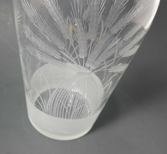 Vintage Etched Crystal Glass Bottle Wine Decamter