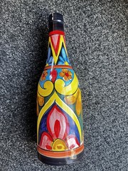 Italian Terracotta Judeka Wine Bottle, Made In Sicily designed by Mario Milazzo